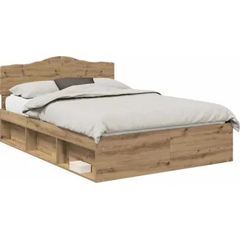 Postel Rámeček postele Dub řemeslný 150 x 200 cm Masivní borovicové dřevo