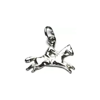 Přívěsek Zlatý přívěsek kůň, jezdec na koni, bílé i žluté zlato ,- P 28 (Zlatý kůň s jezdcem)