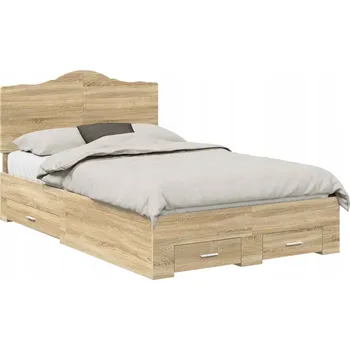 Postel Rámeček postele Dub Sonoma 135 x 190 cm Materiál na bázi dřeva