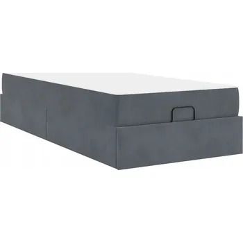 Postel Rámeček postele s matrací tmavě šedý 80 x 200 cm Samet
