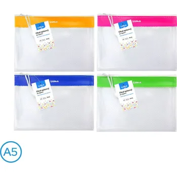 Spisové desky LUMA na zip síťované - A5 / barevný mix 112579