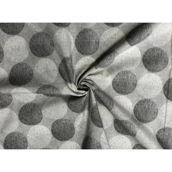 Bavlna režná geometrické kruhy šedé