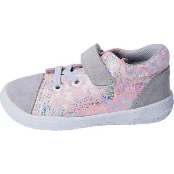 Dívčí polobotky Jonap barefoot boty B12SV šedorůžová lesk Velikost: 24