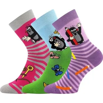 3PACK dívčí ponožky Boma - Krtek froté, mix holka Barva: Mix barev, Velikost: 25-29