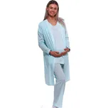 Azurový puntíkatý set kojící i těhotenský, pyžamo a župan 1G0608 zelená s