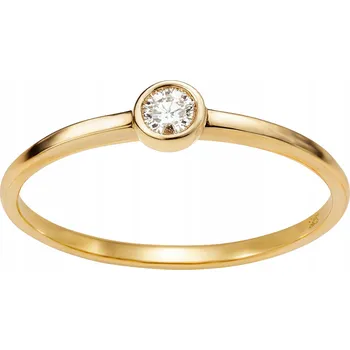 Prsten Jemný pozlacený prstýnek ze stříbra 925 s 16 kubickými zirkony, dárek