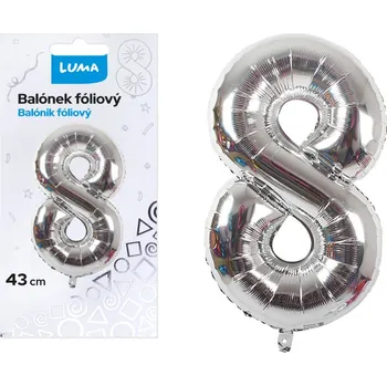 Diář Luma Balónek nafukovací č. 8 - stříbrný / 43cm 578735