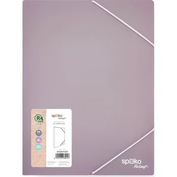 Archivační box Spoko Box na spisy A4 Spoko ReLeaf Soft touch s gumou - levandulová 502486