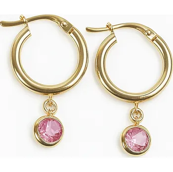 Náušnice Lillian Vassago Zlaté visací náušnice s růžovým zirkonem LLV22-GER200P