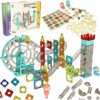 ostatní stavebnice Stavebnice Ikonka – sada kuličkových drah 118 dílků 3+