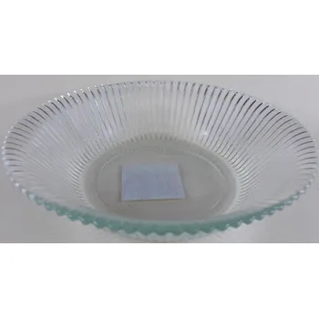 Salátová Mísa skleněná kulatá, 18 x 4 cm, průhledné, žebrované sklo.