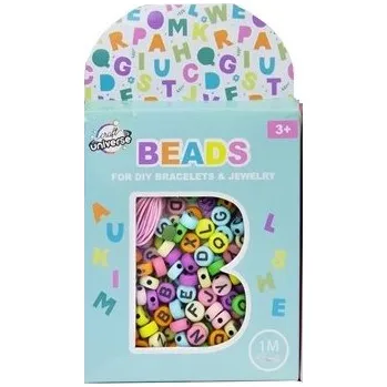 Dětské navlékací korálky Rappa Sada korálků - písmenka pastel + 1 metr provázek