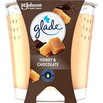 Vůně do bytu Glade svíčka vonná Honey & Chocolate, 112 g