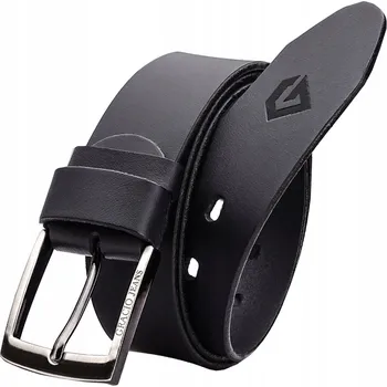 Opasek Kožený Univerzální Pásek Černý Pánský ke kalhotám Silná PŘÍRODNÍ KŮŽE 155