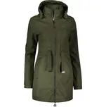 Dámský kabát Kixmi zelený klasický s odepínací kapucí, velikost XS
