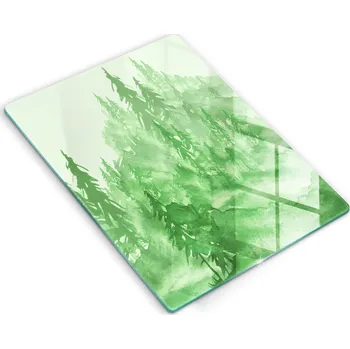 Obraz Skleněná kuchyňská deska eko premium ideální 40x52 cm Malovaný les