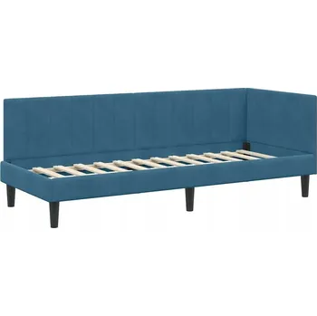 Postel Rám postele rohový Modrý 80 cm x 200 cm látkový
