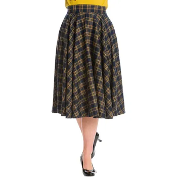 Dámská sukně Banned Retro sukně Adore Her - Navy & Mustard Velikost: XL (UK 16)