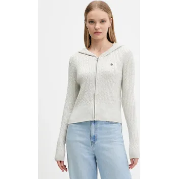 Dámský svetr Kardigan s příměsí hedvábí Guess Jeans W5BR04.Z3HO2 šedá 09X, vel. L