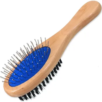 Péče o srst a drápky Kartáč Dog Fantasy hroty/nylon oboustranný dřevo M 21cm