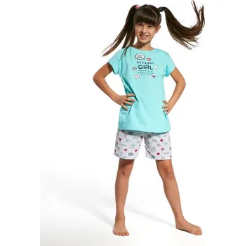 Dívčí pyžamo CORNETTE dívčí pyžamo 787/56 BLOGGER GIRL 86/92 tyrkysová bavlna 86/92