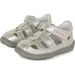 DDstep Kožené Barefoot sandálky D.D.step G077-360A Silver Velikost: 30