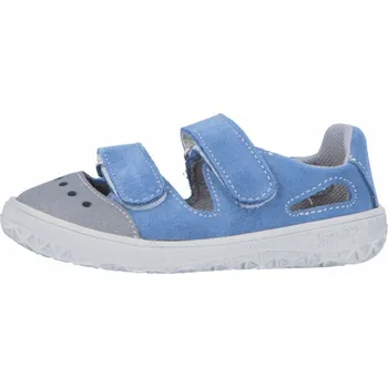 Dívčí obuv Jonap barefoot kožené sandálky Fella modrá ming Velikost: 30