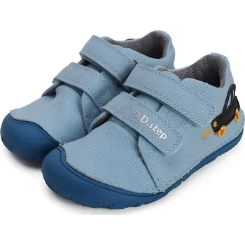 Chlapecká obuv DDstep Barefoot plátěné tenisky D.D.step C073-41900A Sky Blue Velikost: 22