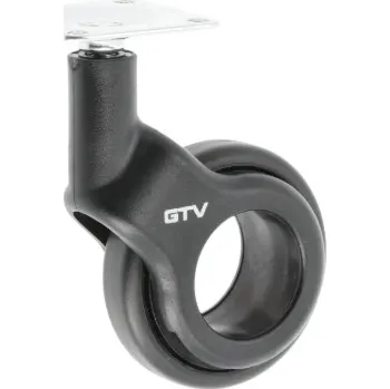 GTV černé designové nábytkové kolečko STRADA, D60 mm, bez brzdy