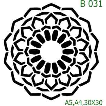 Plastová šablona pro malování - Mandaly a dortovky - Mandala (B031) - A5 , Lepící fólie