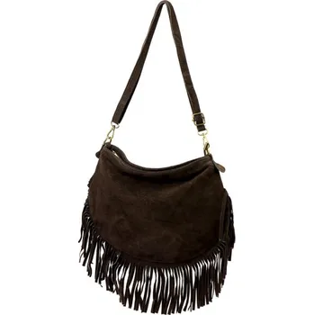 Kabelka Kožená kabelka Luka 24-093 - tmavě hnědá