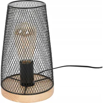 Lampička LAMPA STOLOWA GLAMOUR CZARNA DREWNO E27 RETRO SYPIALNIA DO SALONU 180CM