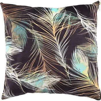 Povlečení POVLEČENÍ NA POLŠTÁŘ PAVÍ OKO ČERNÉ 45cm TYRKYSOVÁ