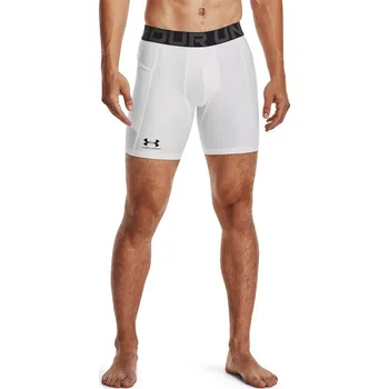 Pánské spodní prádlo Pánské kompresní šortky Under Armour HeatGear Shorts - bílé Under Armour šedá 3042624