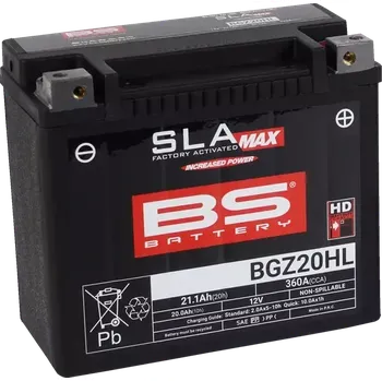 Motobaterie AGM baterie BS BATTERY SLA MAX TYP BGZ20HL SLA-MAX rozměr 176 x 87 x 154 mm