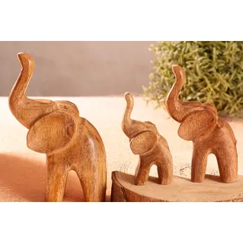 Sloni z mangového dřeva (Dřevěná dekorace)