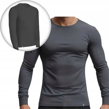 Pánské tričko Marcinkowski tílko kulatý dlouhý rukáv šedá velikost L