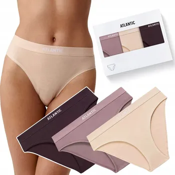 Kalhotky Kalhotky 3 PÁRY SPORTOVNÍ bavlněné kalhotky ATLANTIC 3CLP-012 - XL