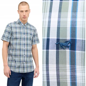 Pánské oblečení Mustang pánská košile casual Baltimore Sommer Check krátký rukáv regular střih bavlna velikost S