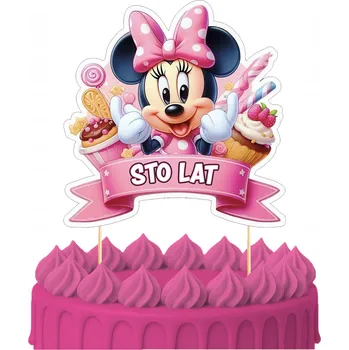 Obraz ZÁPICH DO DORTU Narozeninový Sto let Minnie Mouse MIKI POSTAVY TOPPERY 3