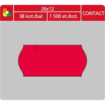 Samolepící etiketa SK Label Etikety do etiketovacích kleští - 26 x 12 mm Contact / červená 33487