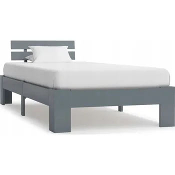 Postel Jednolůžková dřevěná postel VidaXL 90x200 cm, odstíny šedé