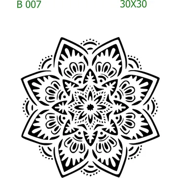 Plastová šablona pro malování - Mandaly a dortovky - Mandala (B007) - 30 x 30 cm , Nelepící folie