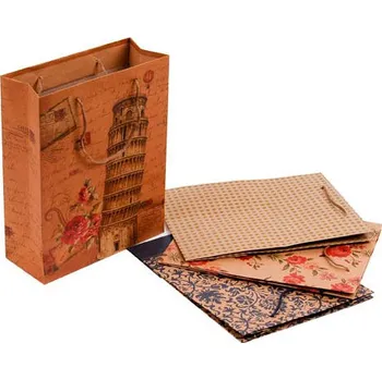 Dárková taška Tašky papírové Craft Ornament - střední / 190 x 80 x 240 mm 279924