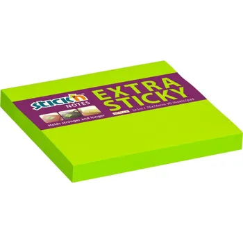 Samolepící bloček Stick´n Samolepicí bločky Stick´n by Hopax Extra Sticky - 76 x 76 mm / 90 lístků / neon zelená 404200