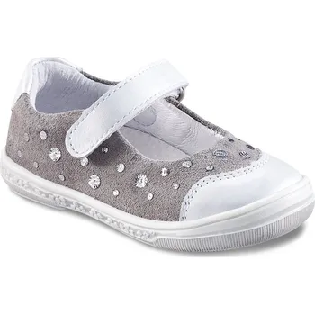 Dívčí baleríny Kožené balerínky Richter 0312.731.0401 šedá Velikost: 21