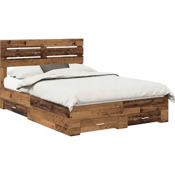 Postel Rámeček postele s zásuvkou a opěrkou hlavy Materiál na bázi dřeva