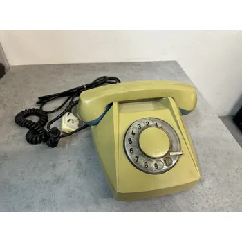 Mobilní telefon Retro pevný telefon - starý stolní vytáčení TESLA - Stropkov BS20 4FP 120 32 modro žlutý var.2