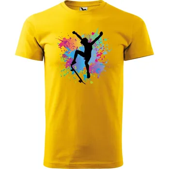 Pánské tričko - Skateboard Barva: ŽLUTÁ, Velikost: 2XL