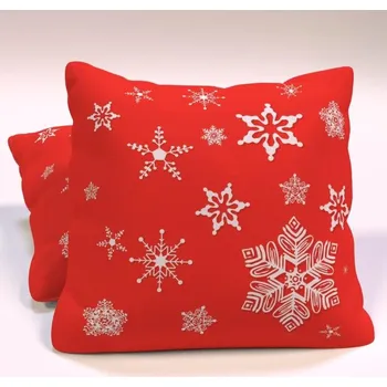 Dekorativní polštářek Polštářek červený s vločkou Český výrobce